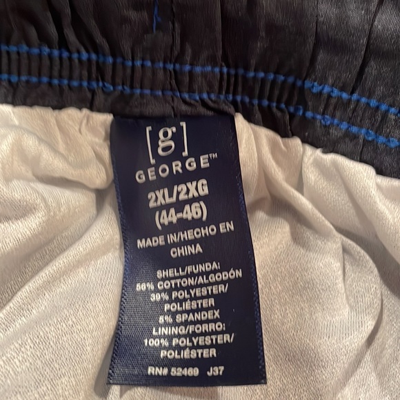 Big Men’s 2 XL XXL Swim Trunks Blue George Running Shorts NWT - Picture 4 of 6